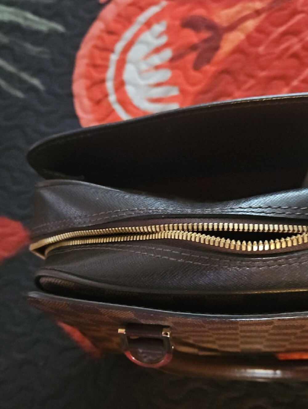 Brown Checkered Satchel Handbag - Picture 4 of 7